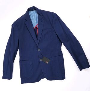 Riviera Red Men's Sport Coat Lightweight Summer Cotton Blazer Navy Blue 40 R NWT